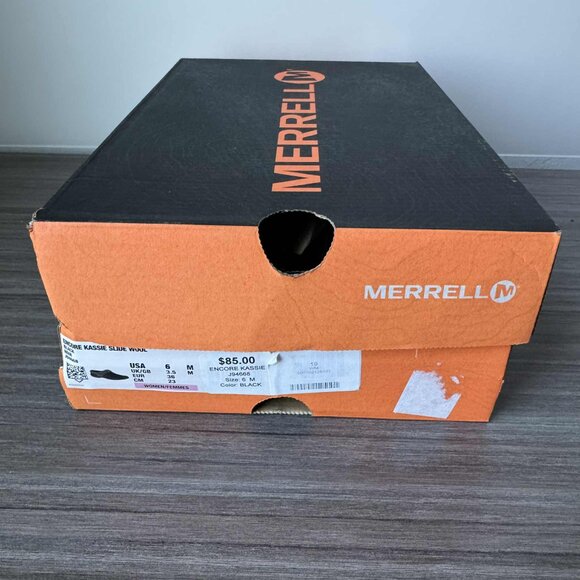 Merrell Women's Encore Kassie Black Nubuck Wool Winter Slides Clogs Mules $85 - Picture 9 of 10